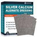 Ag sølv kalsiumalginat sårkjoler pads 3 '' x 3' (pakke med 10), myk høy absorbent sølv sårkjoler, ikke-klebende kjole for sårpleie, smertefri fjerning Gauze pads for sår