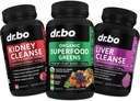 Organic Superfood Grønn og frukt kosttilskudd - Liver Nyre Rense Detox Support Supplement - Grønn Veggie pulver blanding Grønnsaker og hjelp Reparere Nyre, Blader Control & Urin Tract Helse