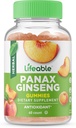 Livbare Panax Ginseng Supplement | Stor Tastig Ginseng Supplement | Panax Ginseng Extract | Ginseng Gummies for kvinner, menn, voksne | 90 Gummies
