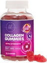 Samlaget peptider Gummier med 2500 mikrog Biotin - Hydrolysert Protein Type I & III Multi kollagen Supplement med vitamin C & sink - Støtte for hår, hud, negler, tastig pomegranate Flavor - 120 Gummies