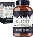 North Spore Organic Clarity høy potens Mushroom Kapsler | Lions Mane, Reishi, Cordyceps Supplement | Økt fokus, minne, vitalitet, kognitiv funksjon | ren organisk ekstrakt blanding - 60ct