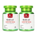 2 flasker Antarktis krill olje 1000 mg med Omega-3s EPA, DHA, Astaxanthin og fosfolipider 60 Softgels Supplement Ingen fiskelig ettersmak for ledd, hjerte, hjerne og immunitet - 120 Softgels
