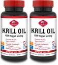 Olympian Labs Antarktiskrillolje, 1000 mg Caps med Astaxanthin, Omega-3, EPA, DHA, Immune, Joint & Brain Support, 60 Softgels (pakke med 2)