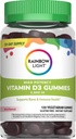Regnbue lys D-vitamin gummier, høy potens vitamin D3 2.000IU immun helse støtte, hjelper støtte sterke bein og tenner, glutenfri, vegansk, berry, 120 gummier