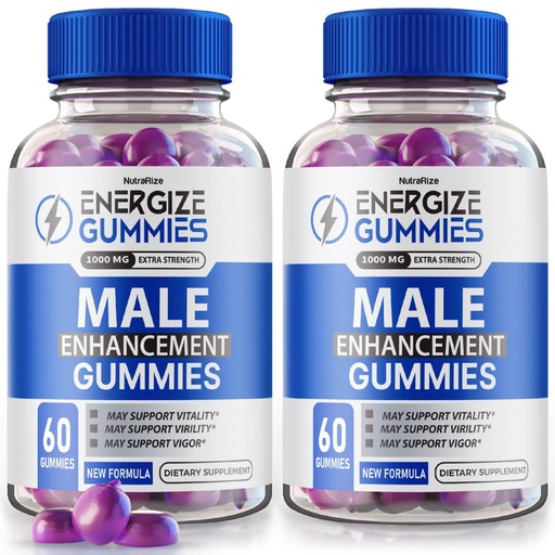 (2 Pack) Energize Gummies - Energize Gummies for Men, Energize Gummies Male, Supplement to Promote Overall Health and Well-Being, Used to Maintain a Healthy and Active Lifestyle (120 Gummies)