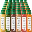 7 dagers proteinjuice renser av rå fonten, alle naturlige rå detox renser, kalde pressede frukter, grønnsaker, vanilla og sjokolade flavor, tastig og energiserende, 42 flasker 12oz, 3 Ginger Shots