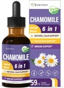 Kamille urt Extract Drops, Naturlig rolig Herbal Tinktur Supplement w/Passion Blomster, St. John's Wort, Lavender, Reishi, & Echinacea for avslappende støtte og immunstøtte. 2oz