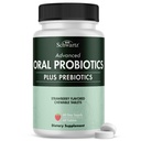 Orale probiotika Supplement med prebiotika - støtter sunne tannkjøtter munn og frisk Odorless puste for voksne - Jordbær flavored Chewable Dental Probiotic (60 tabletter, 60 dagers forsyning)