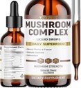 Liquid Mushroom Complex | Herbal flytende dråper | Mushroom Supplement | Lion's Mane, Reishi, Shiitake, Chaga, Cordyceps, Coriolus Versicolor | NonGMO 2oz - 60 dagers forsyning