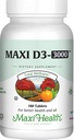 Maxi Helse Vitamin D3 3000 IU 75 mcg vitamin D Supplement for sunne bein, tenner, immunstøtte - VIT D3 Supplement lett å svelge ikke-GMO, Supplement for menn og kvinner - Kosher (180 tabletter)