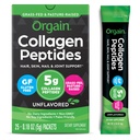 Orgain Hydrolysert collagen Peptides reisepakker for kvinner og menn - 5g Grass Fed Collage Per Serving, Hår, Hud, Nagle & Joint Support Supplement, Ikke-GMO, Type I & III - Unflavored (25 Count)