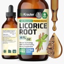 BIO KRAUTER Licorise Root Tinktur - Licorise Root Extract for Digestive Support - alkohol og sukker gratis - Vegansk Drops 4 Fl.Oz.