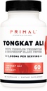 Primal Tongkat Ali Capsules (60 kapsler / 30 serveringer, 1000 mg per servering) - Long Jack Supplement for menn, Glutenfri, Ikke-GMO Herbal Næringstilskudd