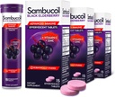 Sambucol Black Elderberry Tabletter med vitamin C & Zink - immunstøtte Supplement, Black Elderberry med sink og vitamin C Effervecent Tabletter, høy antioksidanter, drikkefizzier - 15 tabletter