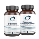 Designer for Helse Magnesium Glycinate Complex (60 kapsler) & B-Supreme (60 kapsler) Bundle - B vitamin kompleks med høy absorpsjon Magnesium Supplement