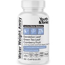 Ungdom & Tonic vann vekt borte - Naturlig diuretisk for svimmelhet, Belly Bloating & Fluid Retention - Herbal vann piller for kvinner og menn, 90 kapsler