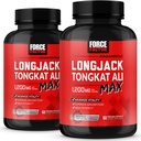 Force Factor Longjack Tongkat Ali Max, Tongkat Ali for menn, Mann Stamina og Vitality Supplement laget med viktige naturlige ingredienser for superior absorpsjon, 1200 mg, 120 kapsler, 2-pakke