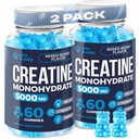 5000mg Kreatin Monohydrat Gummies Formula for menn og kvinner Ultimate Muscle Builder, Energi Booster & Pre-Workout Supplement (2 Pack)