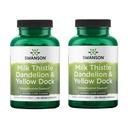 Swanson Milk Thistle, Dandelion & Yellow Dock - Herbal Liver Support Supplement - Naturlig kosttilskudd som hjelper å opprettholde total helse og velvære - (120 kapsler) (2 pakke)