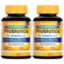NewRhythm Probiotics 50 milliarder CFU 20 Strains, 120 Veggie kapsler, målrettet frigivelsesteknologi, magesyre motstandsmiddel, Ingen behov for kjøleskap, ikke-GMO, Glutenfri