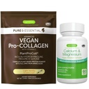 Vegan Vanilla Collagen Protein pulver + kalsium og magnesium kompleks bunke, omfattende bein støtte, av Igennus