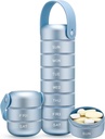 Zannaki metall ukentlig pilleorganisator, store reisepilleboks 7 dag, vanntett daglig pille tilfelle med silikon håndtak, aluminium legering bærbare piller beholder for vitamin, medisin, supplement, piller