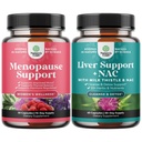 Bundle av Menopause Supplement for varme blits med Dong Quai Vitex Chaste Berry & Black Cohosh og Liver Support NAC - Melk Thistle N Acetyl Cysteine med Turmeric, Choline, Dandelion & L-Glutatione