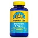 Naturens liv Bromelain & Papain | Proteolytiske enzymer for Digestiv støtte og komfort | fra Pineapple & Papaya | 250 mg (250 CT)