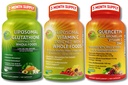 Fordeler STUDIO Immune Support Bundle - Liposomal Vitamin C 1500 mg + Liposomal Glutathione 500mg + Quercetin med Bromelain, Sink & Vitamin C - Vegan, ikke-GMO, Forbedret Absorpsjon Formler