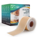 Profesjonell silikon ar ark (1,6" x 150" Scar Roll-3,8M) - Scars fjerning behandling - Reusable silikon ar tape strimler Type for Keloid, C-seksjon, kirurgi, Burn, Acne et