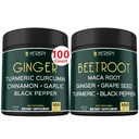 Bundle 5in1 Ginger Supplement & 6in1 Beet Root Capsules - Støtter hjerte helse, immun og digestiv