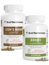 Ergothioneine (60ct) og Lions Mane (120ct) Bundle med sjitake og Oyster Mushroom Extracts - Langvarighet og Kognisjon - Vegansk, Glutenfri, Ikke-GMO