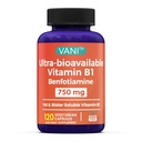 VANI 750MG Benfotiamin med B1, 5X tid fett og vann løselig Thiamin B1 Supplement - tredjepart testet, ingen gluten (120 kapsler)