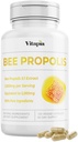 Bee Propolis Extract Capsules 1000mg Supplement for immunstøtte, Vitalitet, Hud Helse - Potent Polyphenoler, Flavanoider, Antioksidanter - 120 Antall, Ikke-GMO, Glutenfri