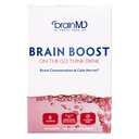 BRAINMD Dr Amen Brain Boost On The Go - 10 pakker, Berry Flavor - Nootropisk drikke pulver, fremmer fokus, klarhet og mental energi - Koffeinfri, Glutenfri - 10 Services