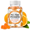 Prebiotiske probiotiske og postbiotiske gummier for kvinner menn og barn barn barn - høy styrke 5 milliarder CFU - sukker-fri og glutenfri