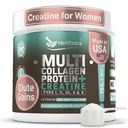 Herbtonics Kreatin for kvinner 5000mg Kreatin Monohydrat + Multi Collagen Protein pulver (type I, II, III, V, X) – Lean Muskel, Recovery & Skin Support – Grass-Fed, No Bloat, Unflavored – 30 Serveringer