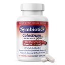 Symbiotika Colossrum 120ct Chewables Plus - immunitetsstøtte for voksne og barn - Lactoferrin Supplement & Colostrum Protein - Støtter Digestion & Gut - 25% lgG Antistoffer, Glutenfri - Wild Cherry