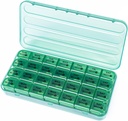 28 dagers månedlig pilleorganisator - 4 ukers pille boks 1 tid om dagen, 7 dagers medisinorganisator boks, reise piller beholder for vitamin, fiskeolje (Olive Green)