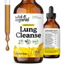 Wild & Organic Lung Cleanse Detox Tinktur - Mullein Drops for Lungs - Herbal Mullein Extract Supplement - Vegan, alkoholfri dråper - 4 fl oz