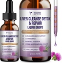 Liver Cleanse Repair Liquid,1100mg Melke Thistle Supplement Dandelion Root og 16+ Urter for Liver Support Active Liver Health Formula Ingen Sukker Vegansk Ikke-GMO og All-Naturlig