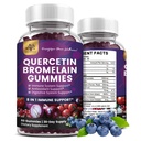 (2 Pakke) Quercetin Gummies med Bromelain Sink Elderberry Vitamin C D3 K2, Quercetin 1000mg Supplement med Bromelain 500mg for kardiovaskulær, immunsystem og allergi, Vegan Gummy for voksen og barn
