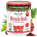 MakroLife Naturals Miracle Reds Superfood Supplement pulver Antioksidanter Polyfenoler Enzymes Probiotika - Rå Ikke-GMO Organic Vegan Gluten & Dairy Gratis - 30oz (90 Serveringer) 30oz
