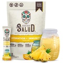 Salud 2-i-1 Hydration Packets + Immunity Electrolytes pulver, Pineapple - Agua Fresca Drink Mix, Elderberry, Dairy & Soy Free, Non-GMO, Glutenfri, Vegansk, Lav Calorie, 1g Sukker (15 Serveringer)