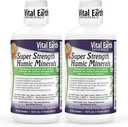 Vital Earth Minerals Super Styrke Humic Minerals 2-Pack - Fulvic Acid Supplement med 70+ Spor Minerals, Electrolytes for Detox & Digestion, 32 Oz Ea + 1 Oz Cup