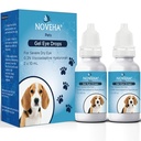 NOVEHA Pet Gel Eye Drops med 0,3% Viscoadaptive Hyaluronan | Øyeløsning for alvorlige tørre øyne - lang varighet Hydration, reduserer Nuisance, hevelse og tørrhet - Øye Lube for hunder og katter (2x10ml)