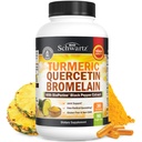 Turmerisk Quercetin med Bromelain Supplement - Naturlig ekstra styrke immun og felles støtte med BioPerine Black Pepper for Max Absorpsjon - Organic Tumeric Bromelain Supplement Vegansk trygt, ikke-GMO