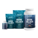CORREXIKO Marine Collage Supplement Piller & pulver Bundle - Inkluderer 10 000mg Dobbelt Hydrolysert Collage Powder 1kg, 15 oz & 5oz og 1800mg Collage Peptider 120 kapsler - for hår, hud og negler