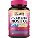 Inositol Supplement, Myo-Inositol & D-Chiro Inositol Fertilitet Kosttilskudd for kvinner, 40:1 Ideell forhold, hormonbalanse og ovarian støtte, 120 Vegan Kapsler