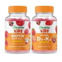 Livbar Biotin Kids + vitamin D3 + vitamin K2 Kids, Gummier Bundle - Great Tasting, vitamin Supplement, Glutenfri, GMO Gratis, Chewable Gummy